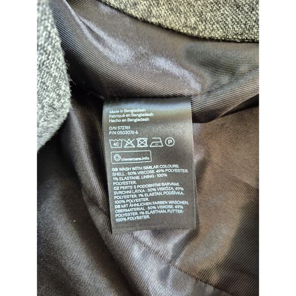 H&M Coat Womens size 8 Gray Zip Front Bell Sleeve Lined Light Fall Autumn - Picture 4 of 9